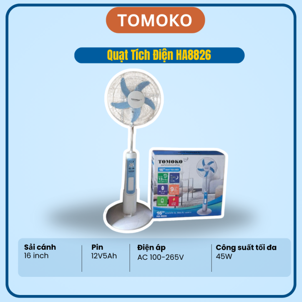 QUẠT TÍCH ĐIỆN TOMOKO HA8826
