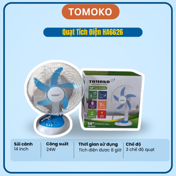 QUẠT TÍCH ĐIỆN TOMOKO HA6626