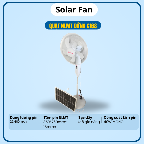 QUẠT NĂNG LƯỢNG MẶT TRỜI SOLAR FAN C168