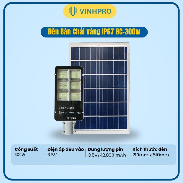 ĐÈN BÀN CHẢI VÀNG IP67 VINHPRO BC-300W