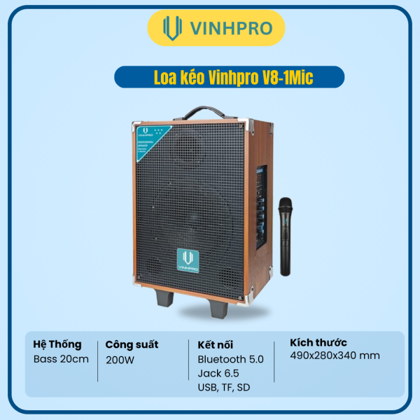 LOA KÉO VINHPRO V8 (1MIC)