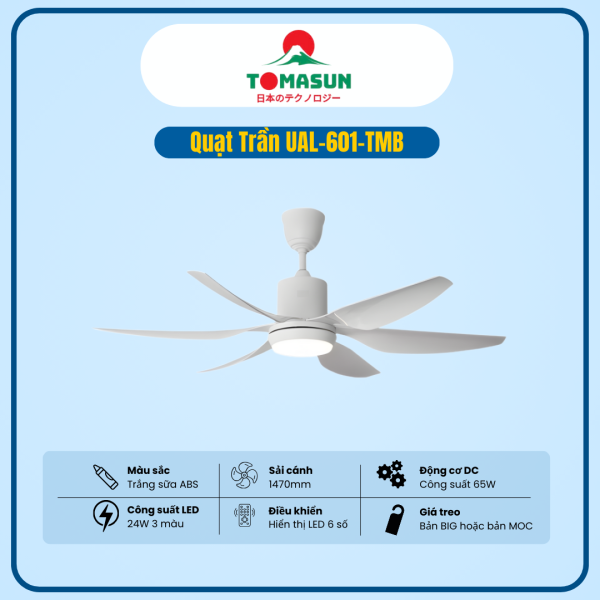 QUẠT TRẦN TOMASUN UAL-601-TMB