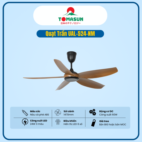 QUẠT TRẦN TOMASUN UAL-524-NM