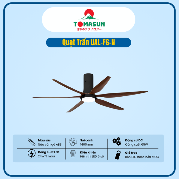 QUẠT TRẦN TOMASUN UAL-F6-N