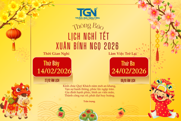 THÔNG BÁO LỊCH NGHỈ TẾT XUÂN BÍNH NGỌ 2026
