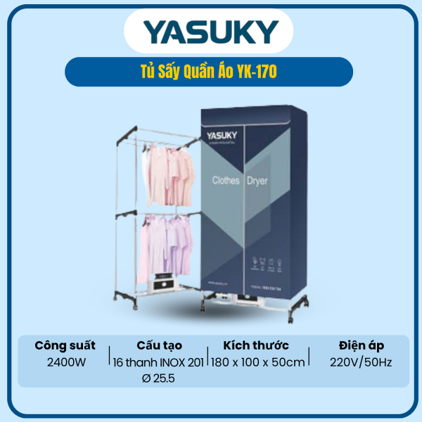 TỦ SẤY QUẦN ÁO YK-170