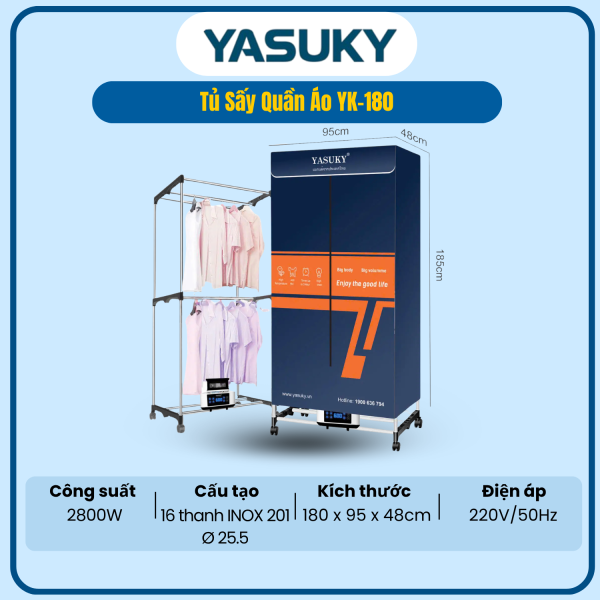 TỦ SẤY QUẦN ÁO YK-180
