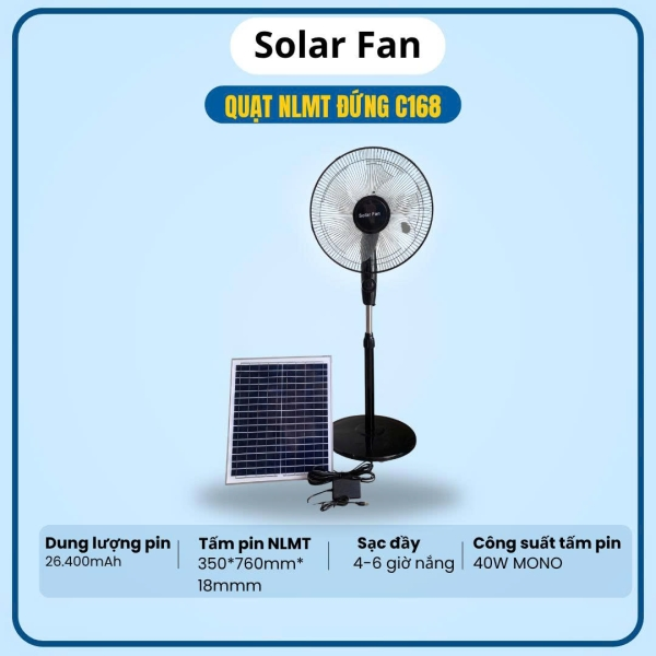 QUẠT NĂNG LƯỢNG MẶT TRỜI SOLAR FAN C168